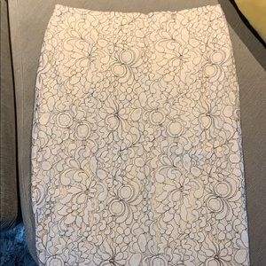 Loft White Lace Pencil Skirt Size 0